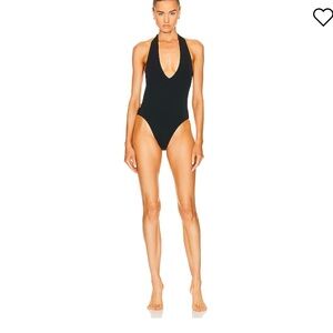 ETERNE new ivory Amelia Halter One Piece Swimsuit 
Bathing suit bikini